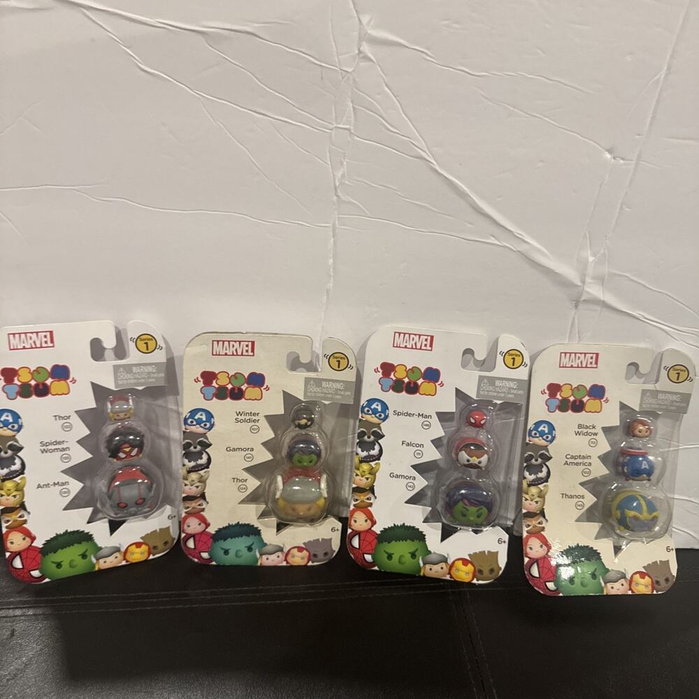 Lot of 4 Marvel Tsum Tsum Series 1 3-Packs New Sealed